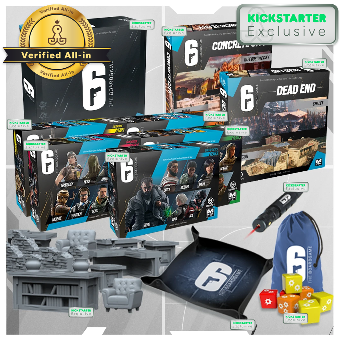 6: Siege - The Board Game Verified Smooth Operator All-In (Includes All Kickstarter Exclusive Content)