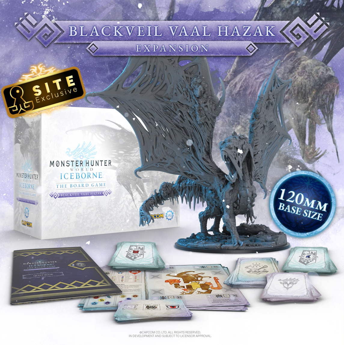 Kickstarter Exclusive Monster Hunter World Iceborne: The Board Game Blackveil Vaal Hazak Expansion