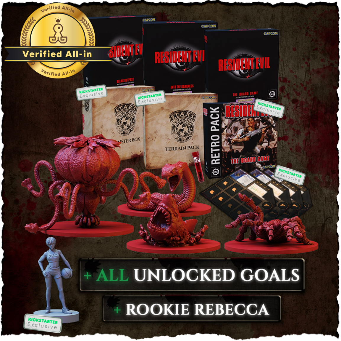 Kickstarter Exclusive Resident Evil: The Board Game Verified Alpha All-In Pledge