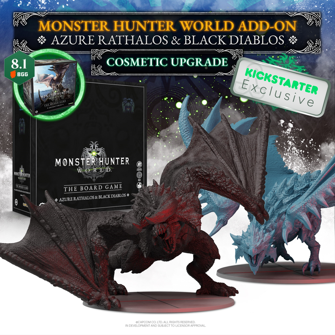 Kickstarter Exclusive Monster Hunter World: The Board Game Azure Rathalos & Black Diablos Expansion