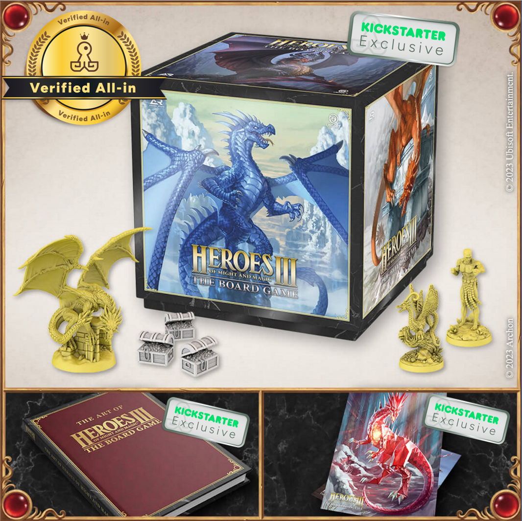 Kickstarter Exclusive Heroes of Might and Magic 3: The Board Game BIG BOX Verified All-In
