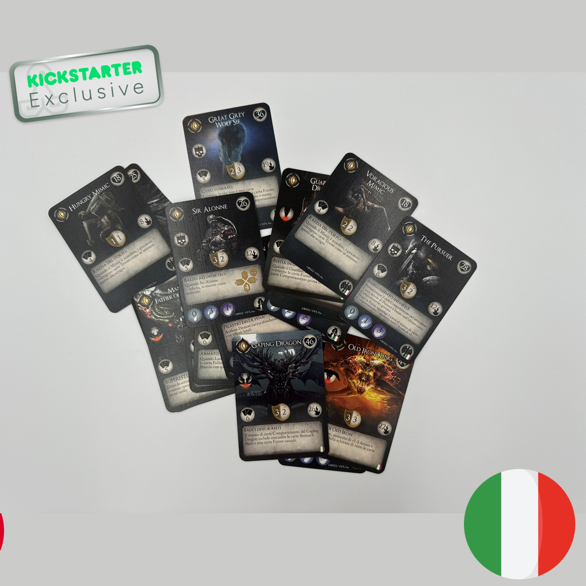 Exclusive Dark Souls: The Board Game Italian Language Pack Card Example 1