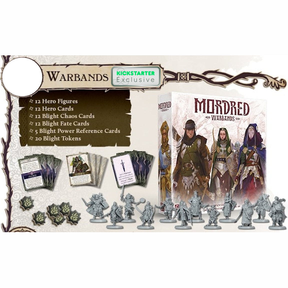 Kickstarter Exclusive Mordred Board Game Warbands Expansion Contents