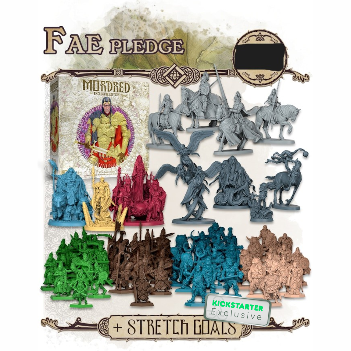 Kickstarter Exclusive Mordred Board Game Fae Pledge Contents