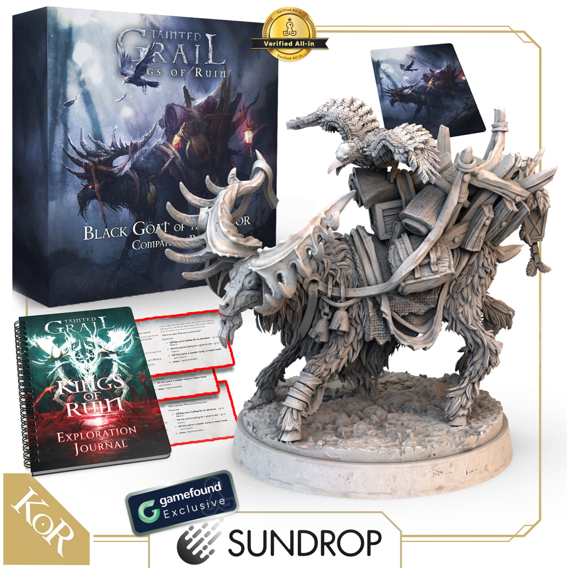 Gamefound Exclusive Tainted Grail: Kings of Ruin Black Goat of The Moors Expansion, Sundrop Edition