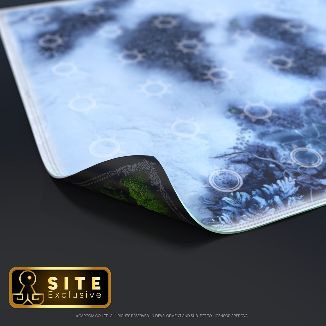 Kickstarter Exclusive Monster Hunter World Iceborne: The Board Game Deluxe Expansion, Double Sided Neoprene Game Mat Details