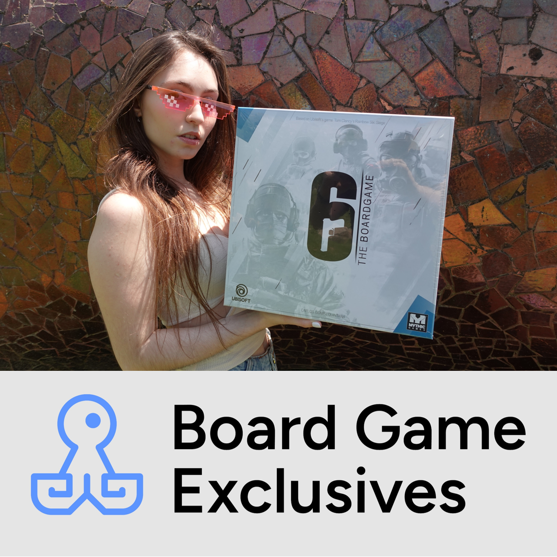Attractive Young Girl Holding The Deluxe Storage Box From 6: Siege - The Board Game Outisde in Nature