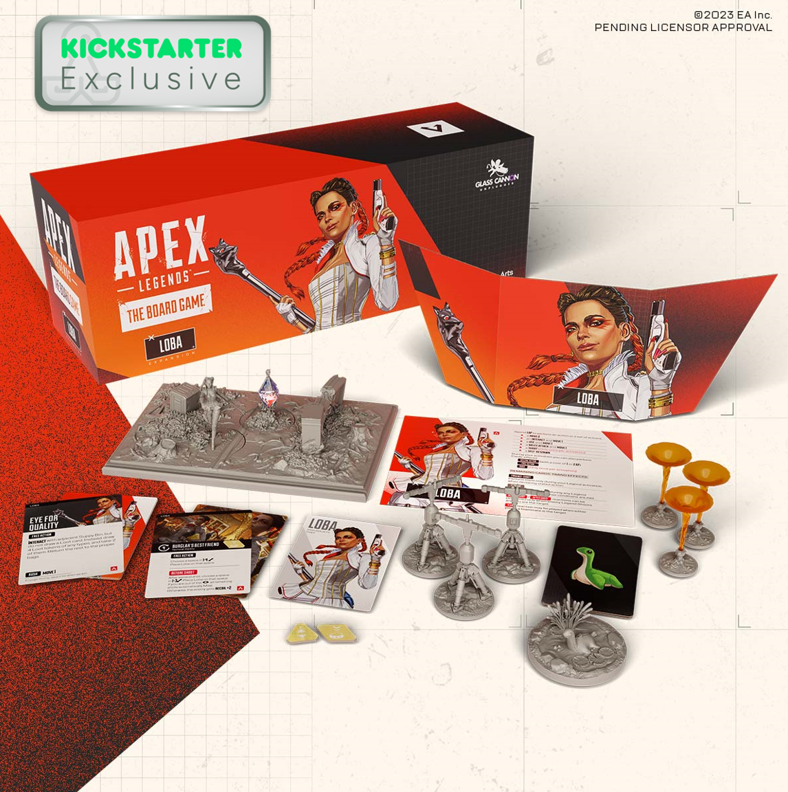 Kickstarter Exclusive Apex Legends: The Board Game Loba Expansion With Its Components