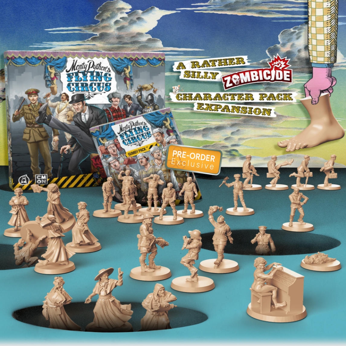 Exclusive Zombicide Monty Python's Flying Circus Miniatures