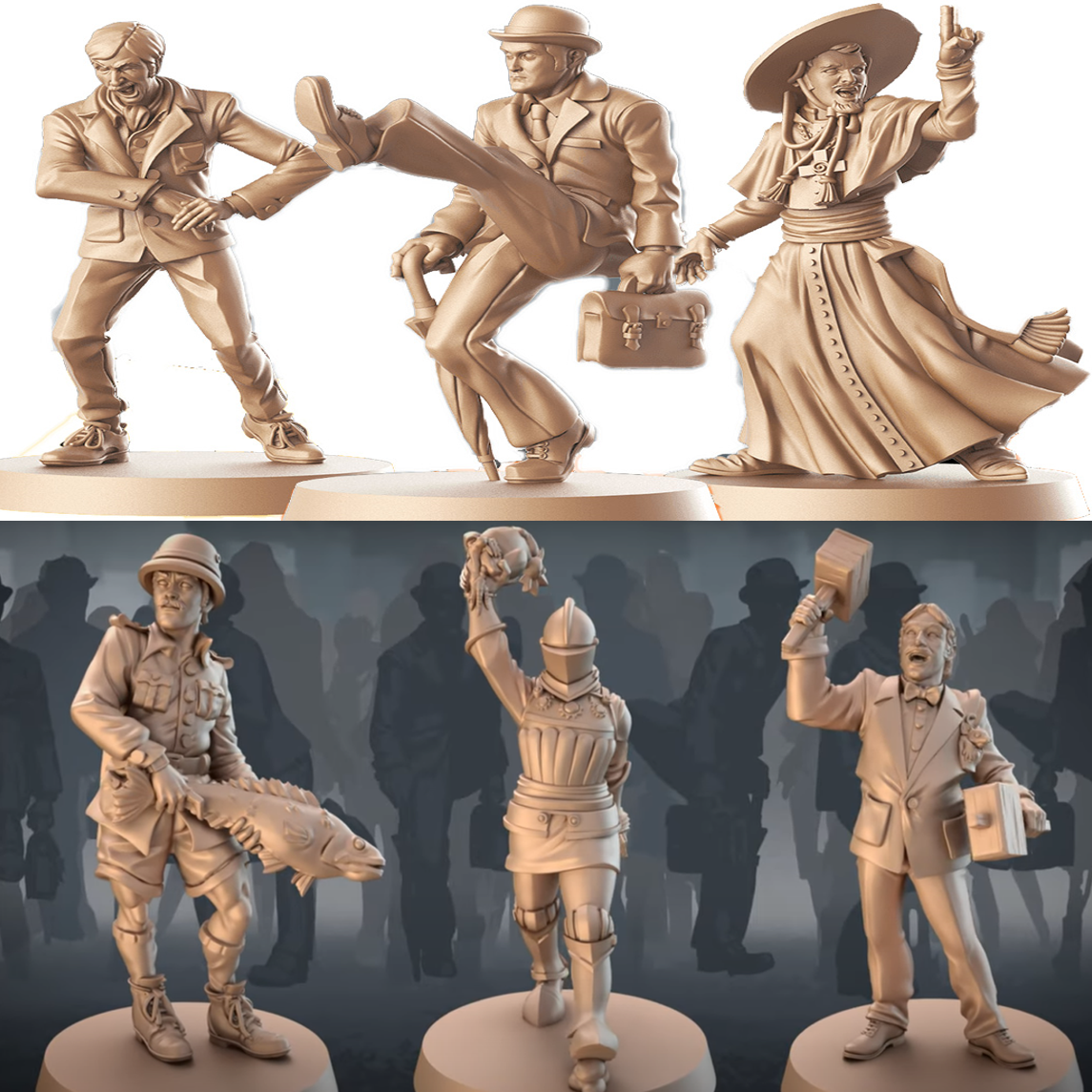 Exclusive Zombicide Monty Python's Flying Circus Miniature Details